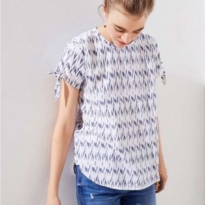 Loft Ikat Tie Sleeve Blouse